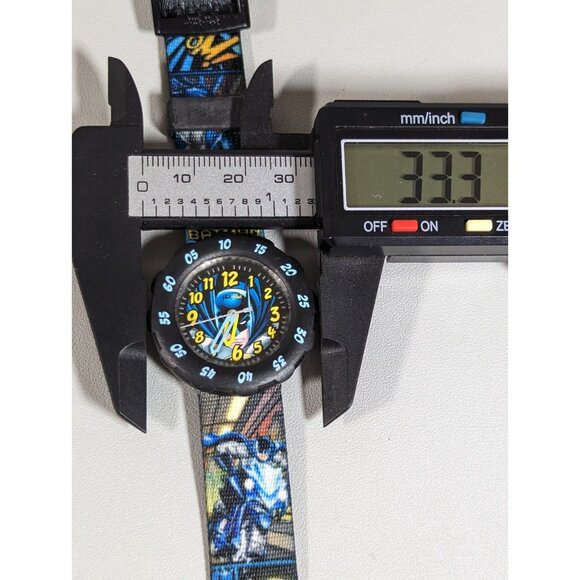Flik Flak 2011 Rare Swiss Made Batman DC Comics Canvas Band Watch - Picture 4 of 8